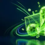 Dünya Kupası bonusları kapak görseli; yeşil cam kupa, kale, futbol topu ve düşen bonus jetonları